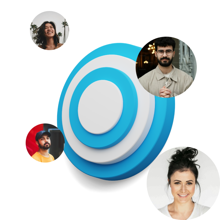 Target symbol with profile pictures